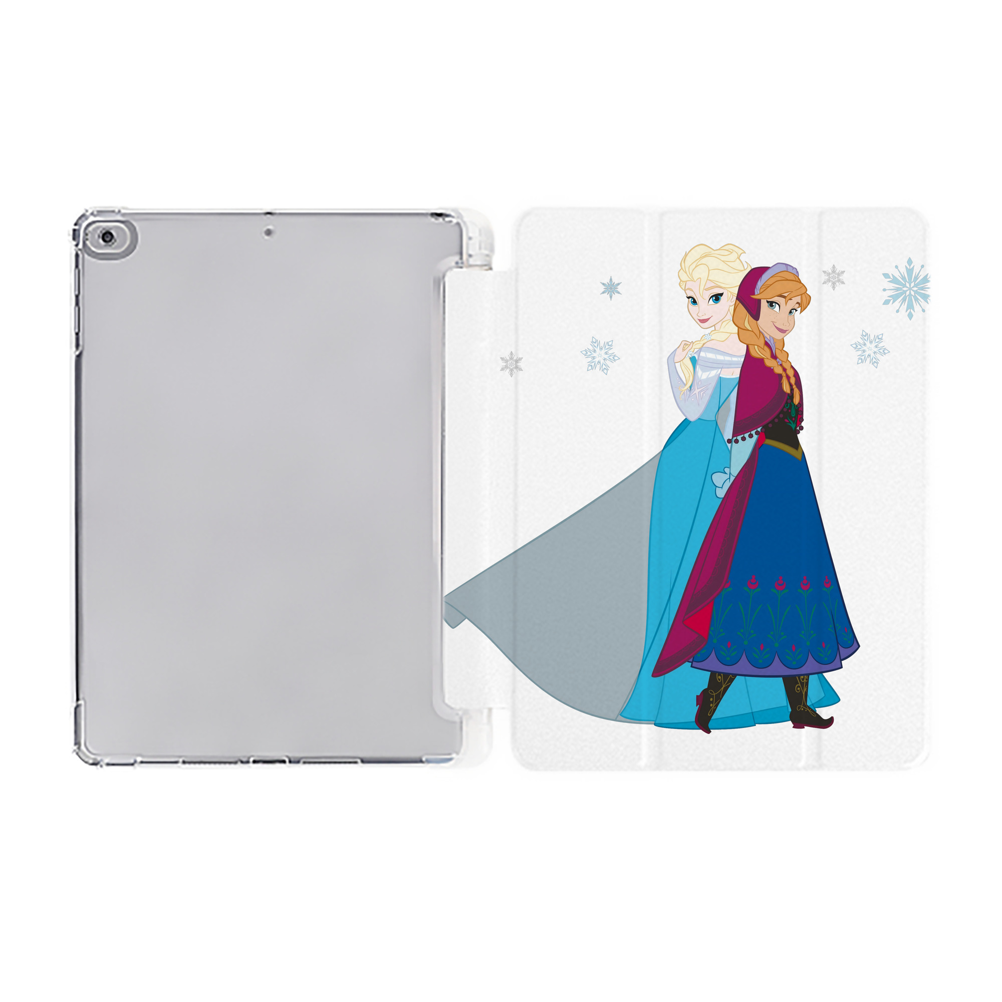 （画像用） アナと雪の女王 アンナ エルサ Frozen Anna Elsa IPad ケース ペン収納付き 三つ折りスタンド PUレザー×シリコン 対応機種9.5/10.5/10.9インチ